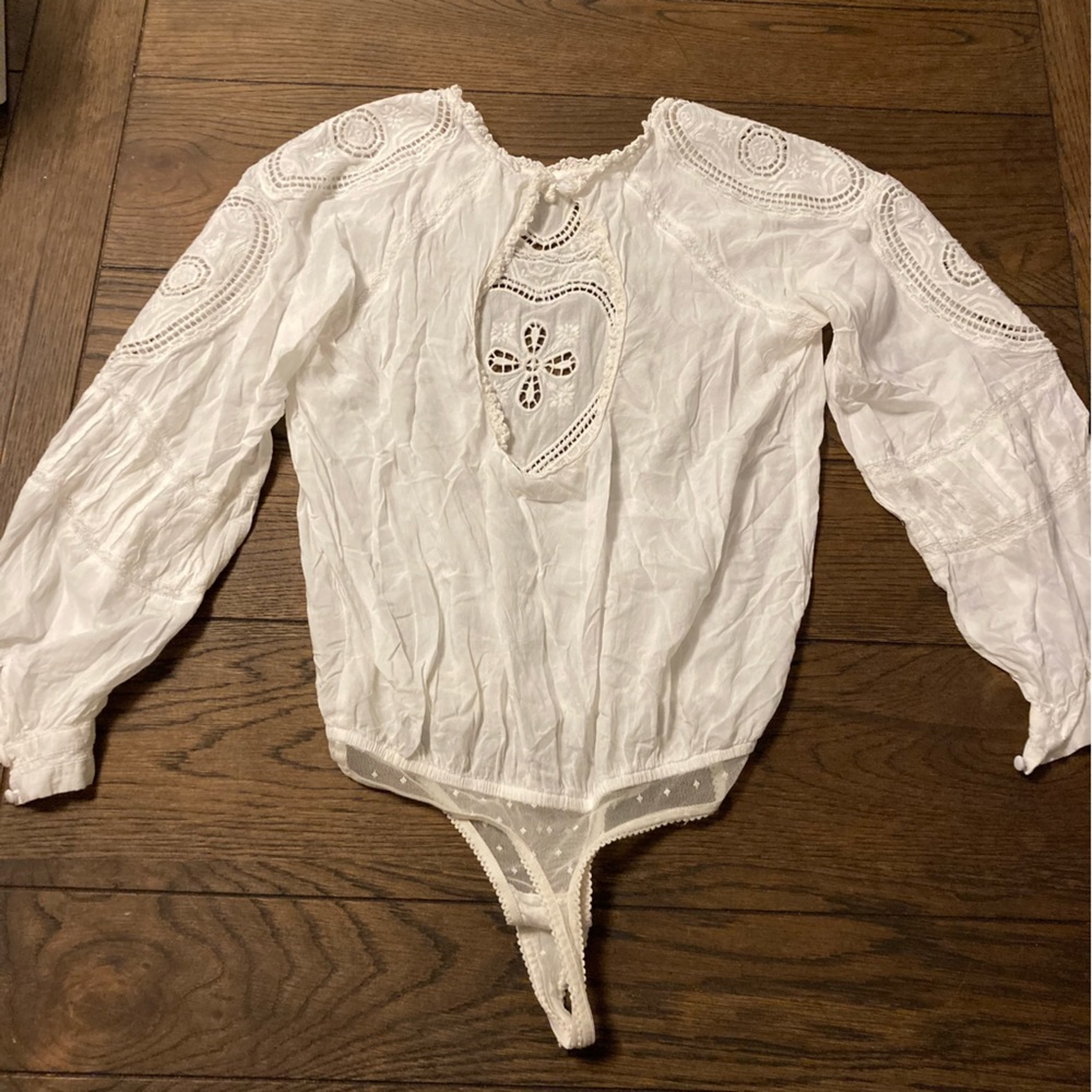 Free people Intimately free white lace bodysuit size XS
